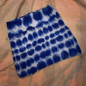 Blue tie dye mini pencil skirt hot gal
